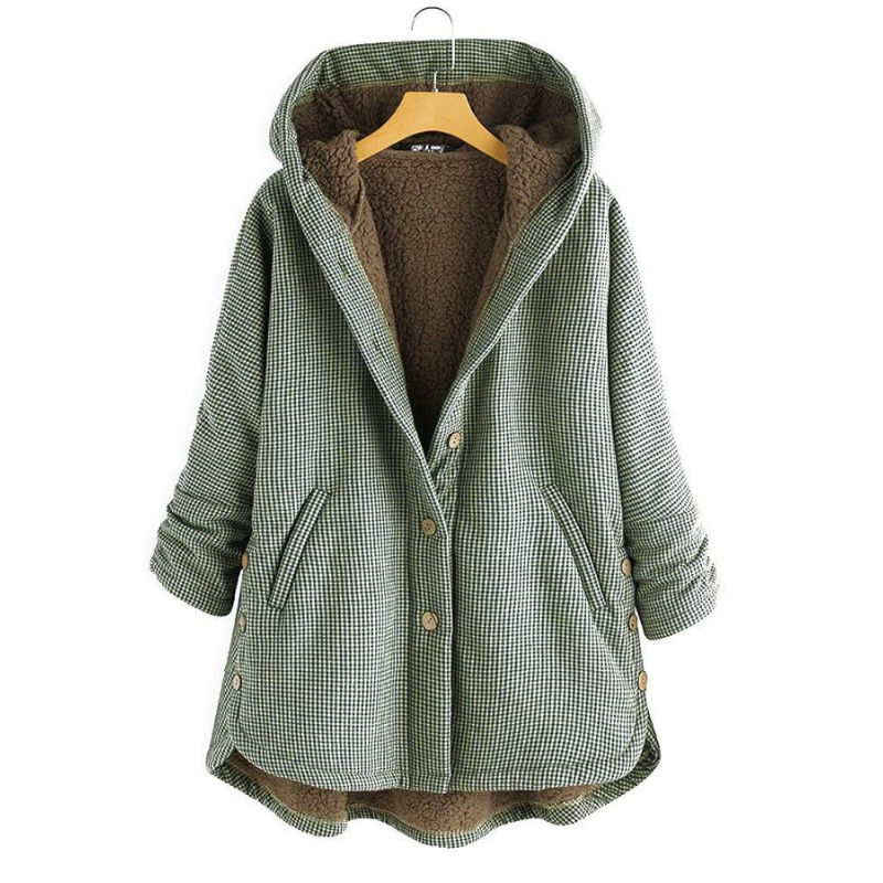 Fenna - Dames Geruite Parka met Dikke Fleece