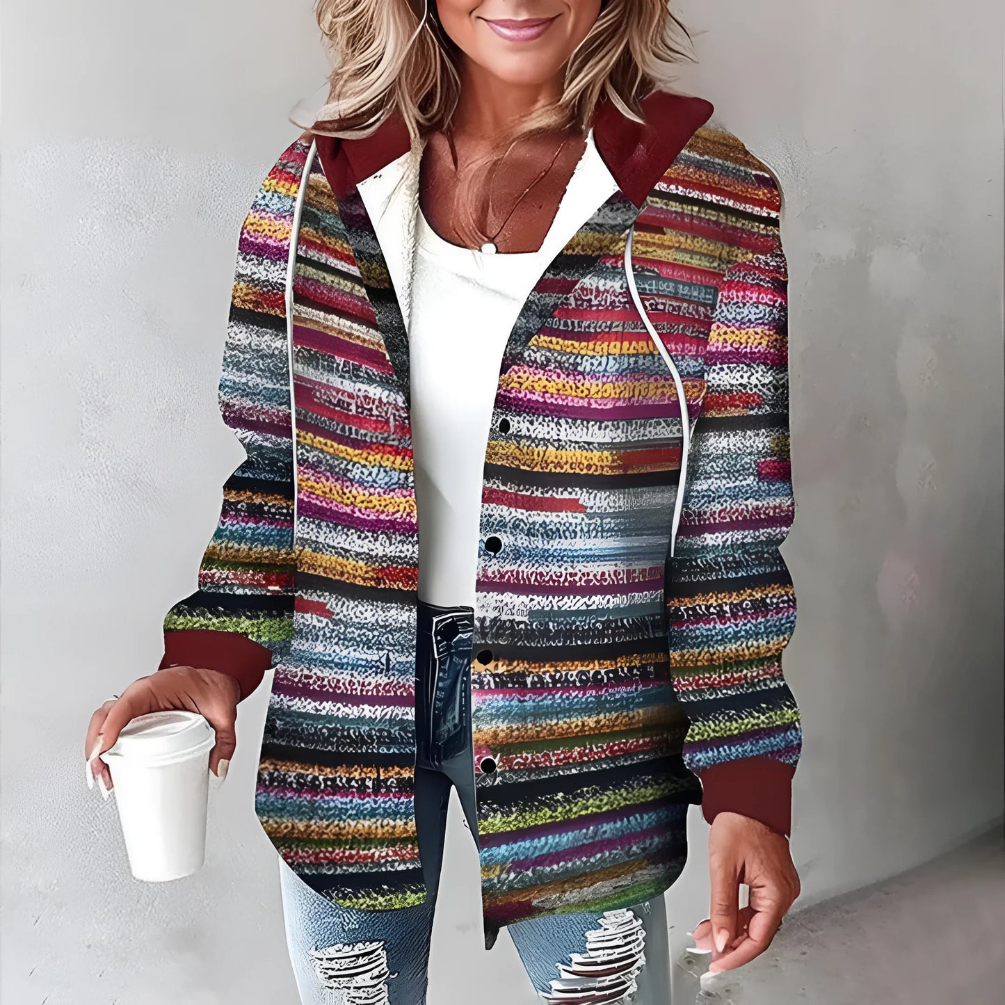 Hanna - Multicolor Stijlvolle Hoodie met Capuchon voor Vrouwen