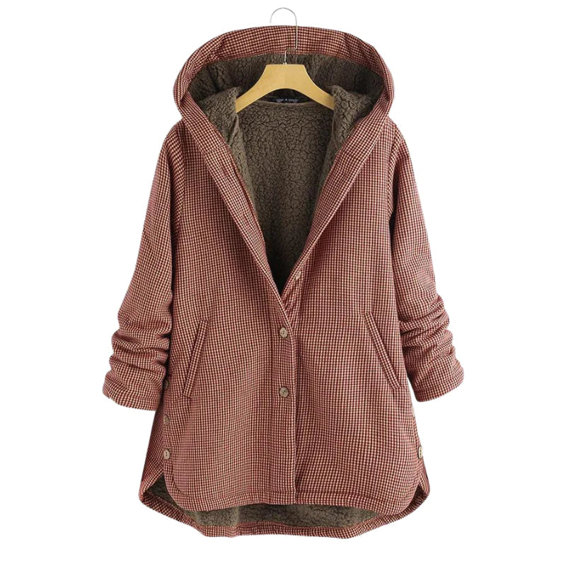 Fenna - Dames Geruite Parka met Dikke Fleece