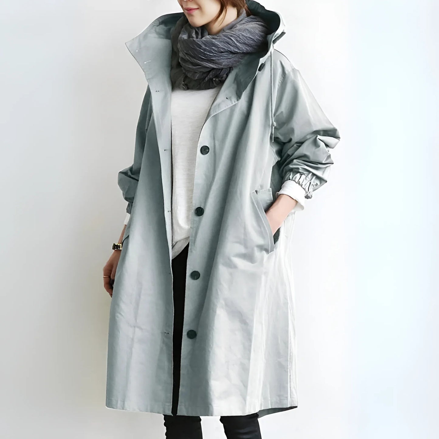 Leah - Oversized Regenjas met Capuchon