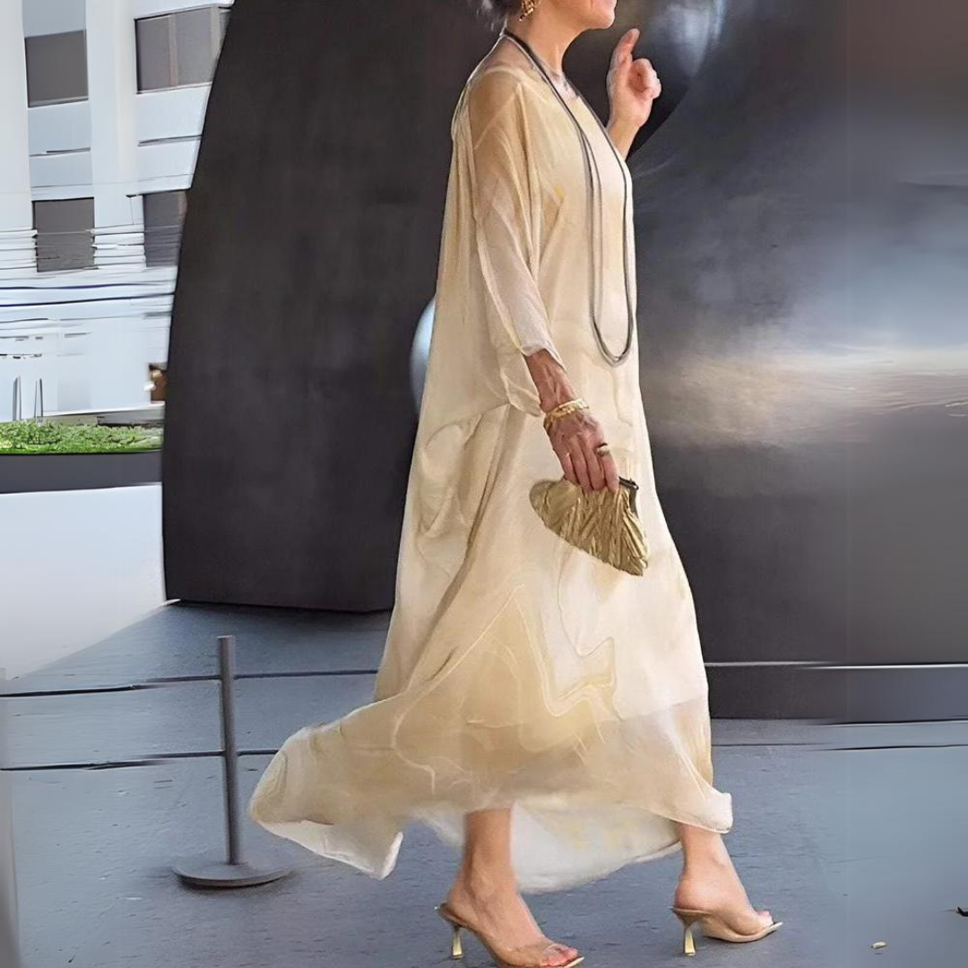 BIANCA / ELEGANT SILK CHIFFON DRESS