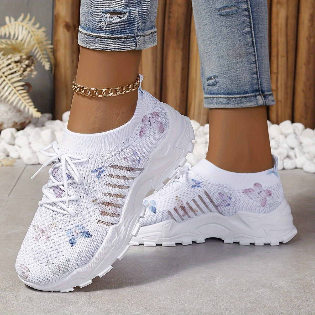 BEA / BUTTERFLY PATTERN SNEAKERS