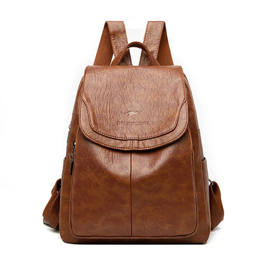 Gwendolyn - Leren anti-diefstal backpack