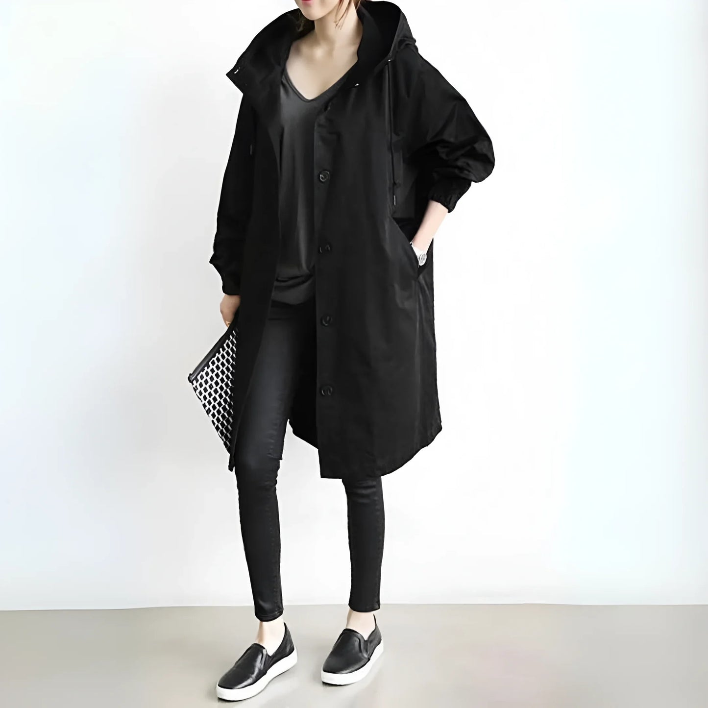 Leah - Oversized Regenjas met Capuchon