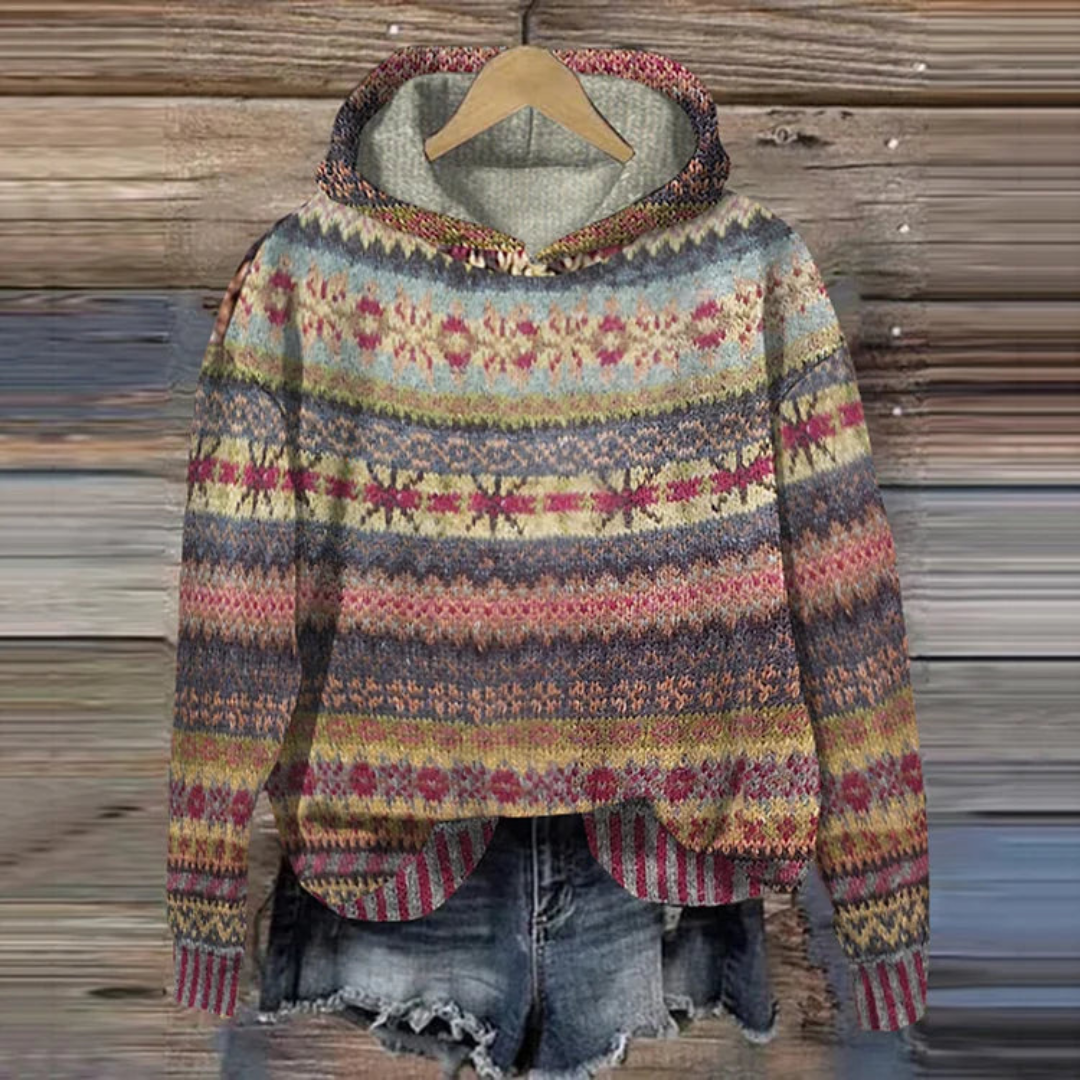 HILLARY / ETHNIC RETRO HOODIE