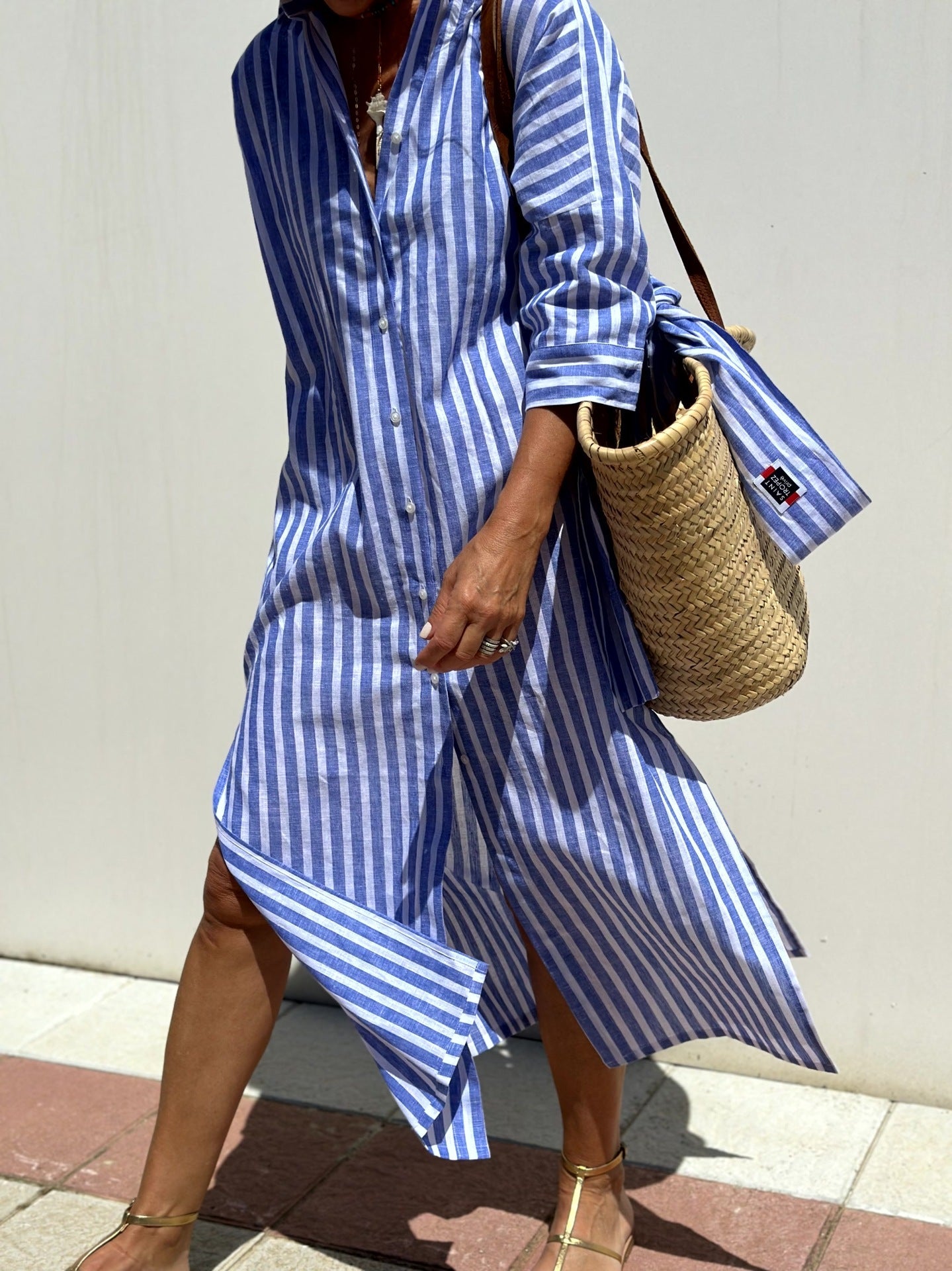 VICKI / ELEGANT STRIPED SHIRT DRESS