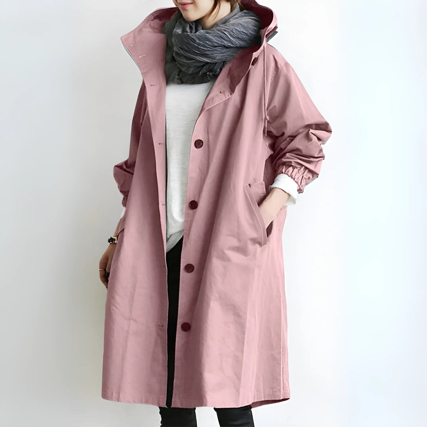 Leah - Oversized Regenjas met Capuchon