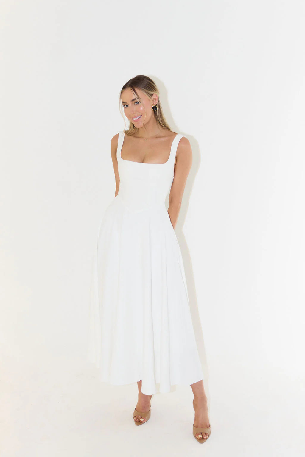 NADIA / GRACEFUL SQUARE NECK LONG DRESS