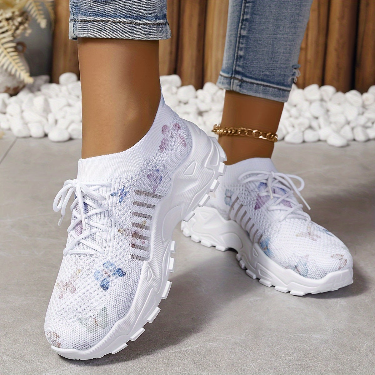 BEA / BUTTERFLY PATTERN SNEAKERS