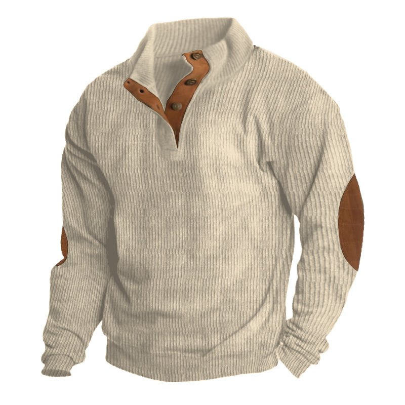 NATHAN / RIBBED BUTTON UP SWEATER