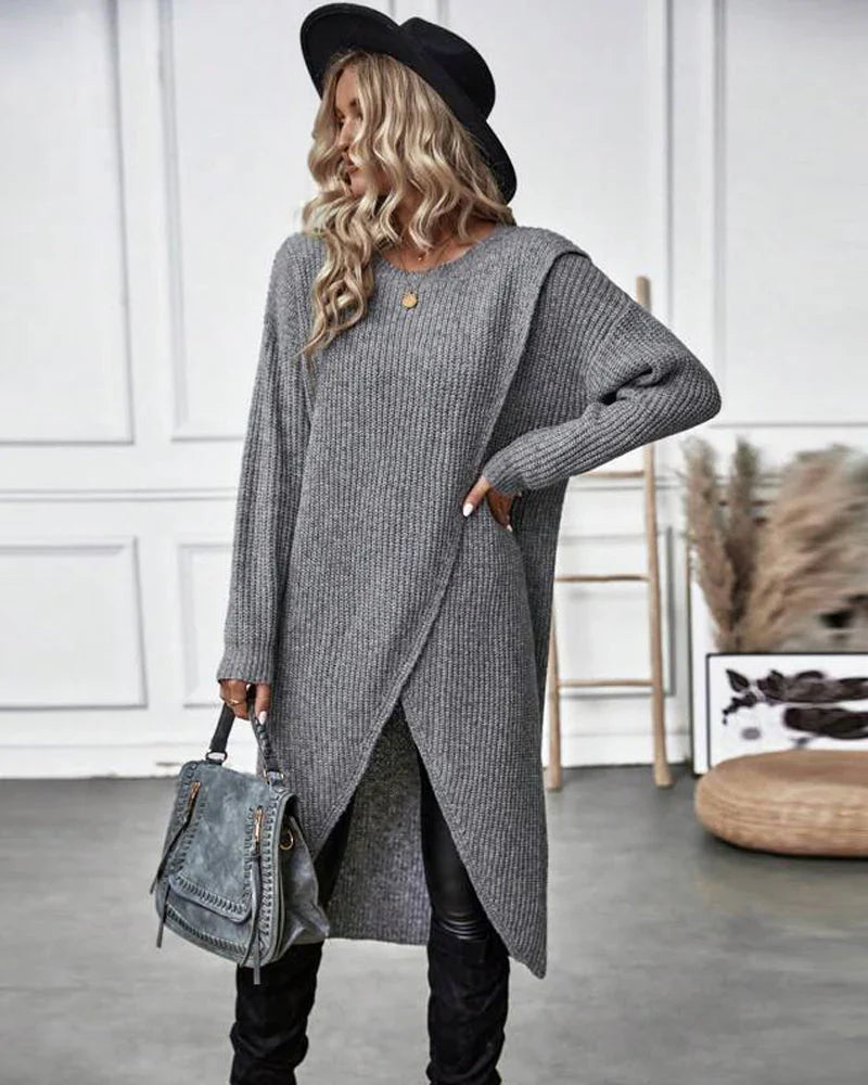 CHARLOTTE / ASYMMETRIC KNITTED PULLOVER