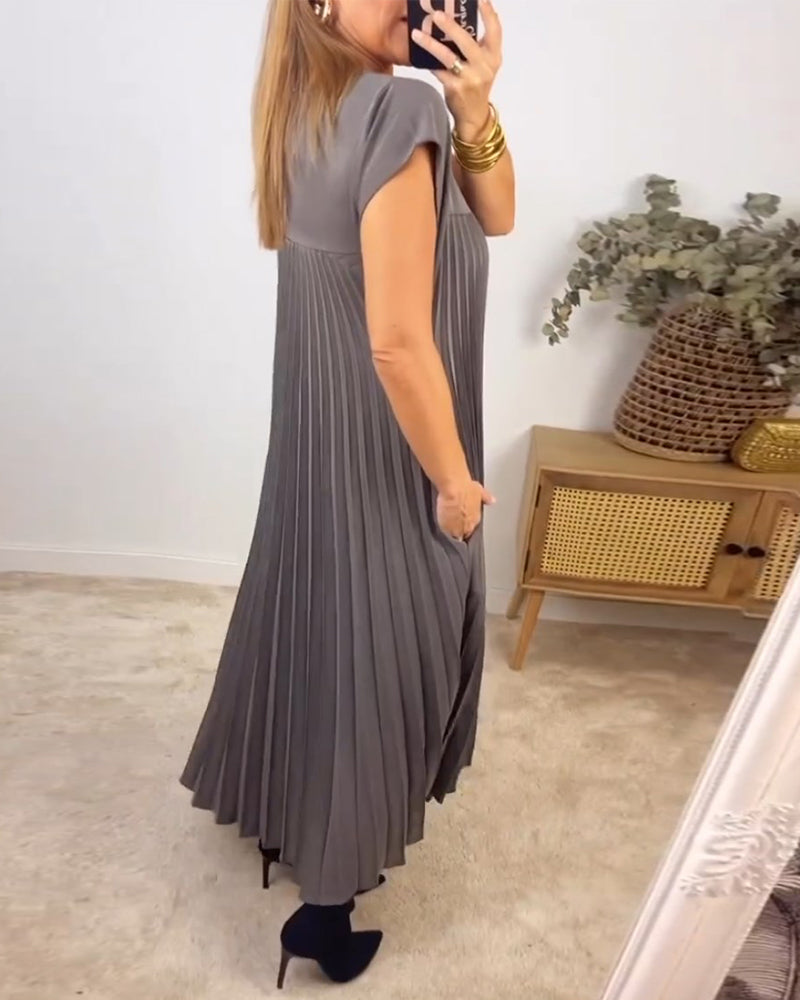 KARINA / SLEEVELESS PLEATED DRESS